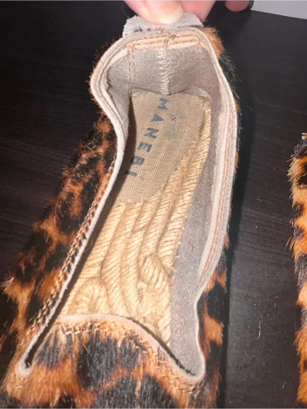 Manebi calf hair leopard‎ print espadrille women’s size 39/8.5